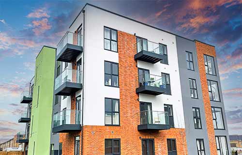 P and F Cladding - Corby - apartment block