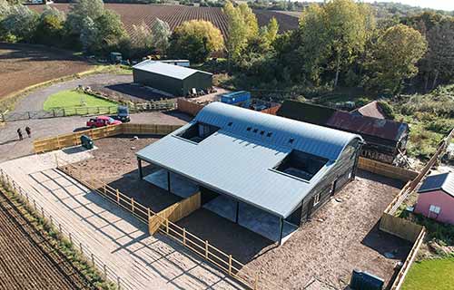 P and F Cladding - grain barn - lean-to roof